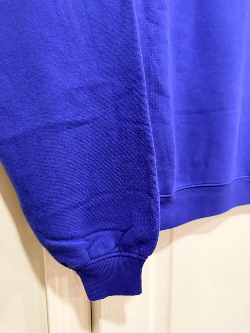 NWOT J.Crew Size M Royal Blue Button Shoulder Sweatshirt Crewneck Pullover Top